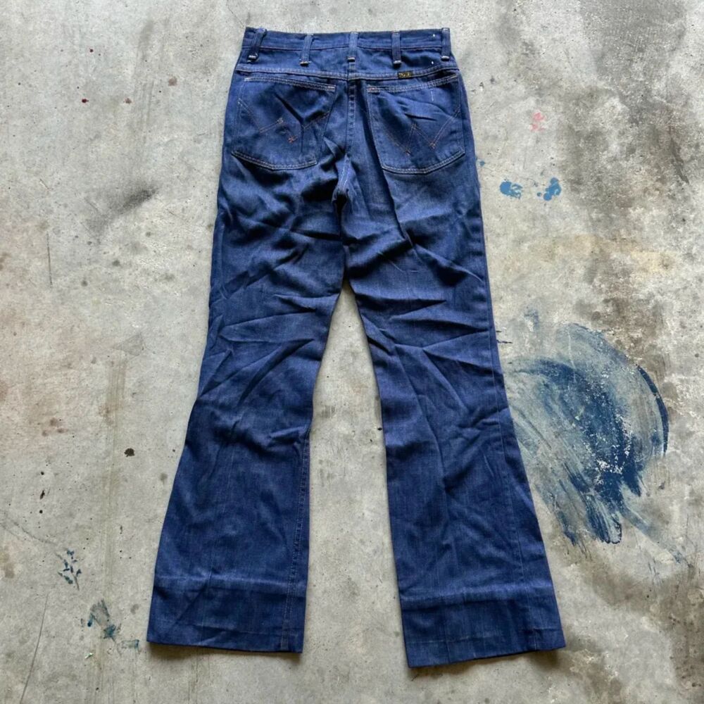 Vintage 70s Wrangler Dark Wash Denim Jeans 28x29